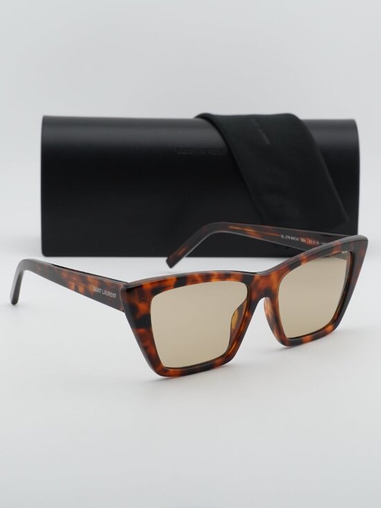Saint Laurent SL276 MICA 064 Cat Eye Sunglasses - Havana / Brown